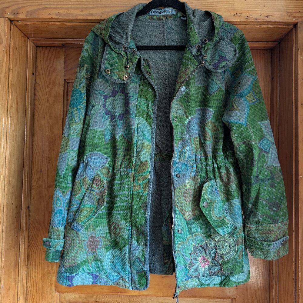 Desigual Multicolor Floral Utility Jacket